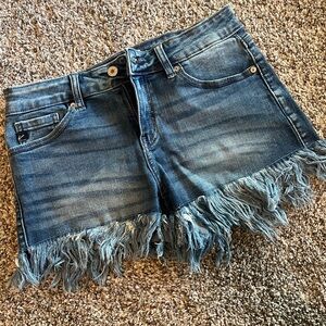 Kancan shorts with fringe hem